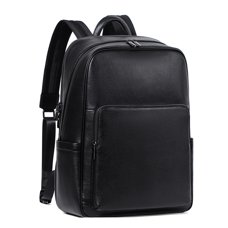 Streetwear Brand Backpack - 100% 牛本革メンズバックパックファッション本物の天然皮革学生バックパック少年高級ブランド大型コンピュータラップトップバッグ