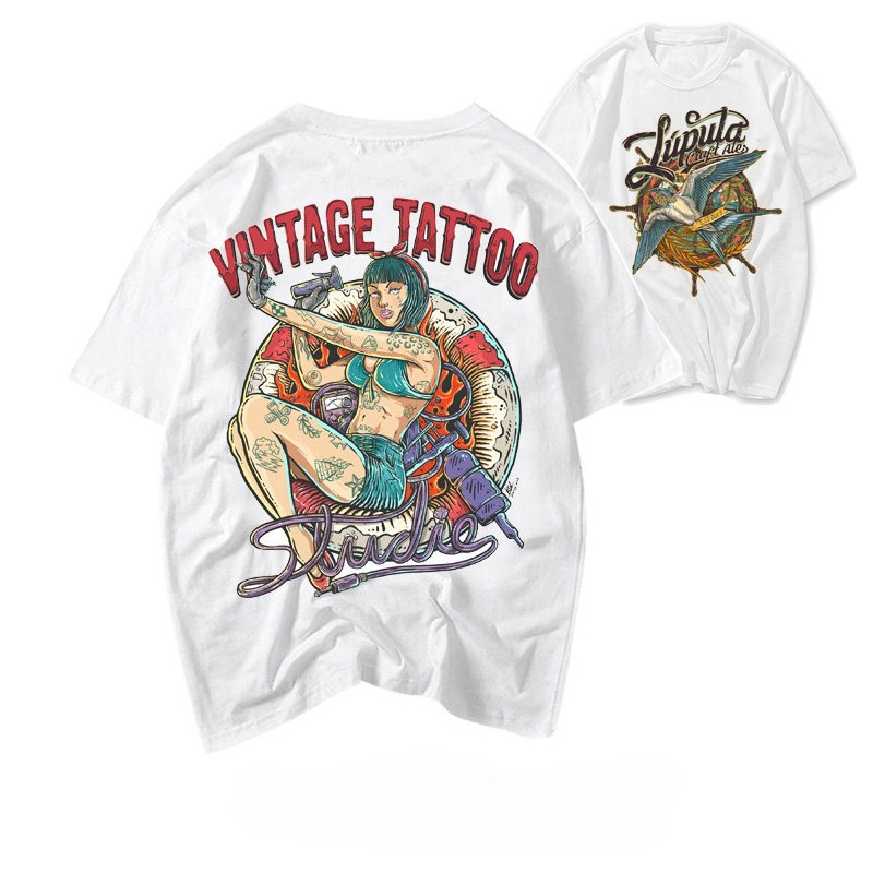 Streetwear Brand Niche - ホットTシャツ 欧米ハイストリート ストリートウェアブランド タトゥー ニッチトレンド ロック