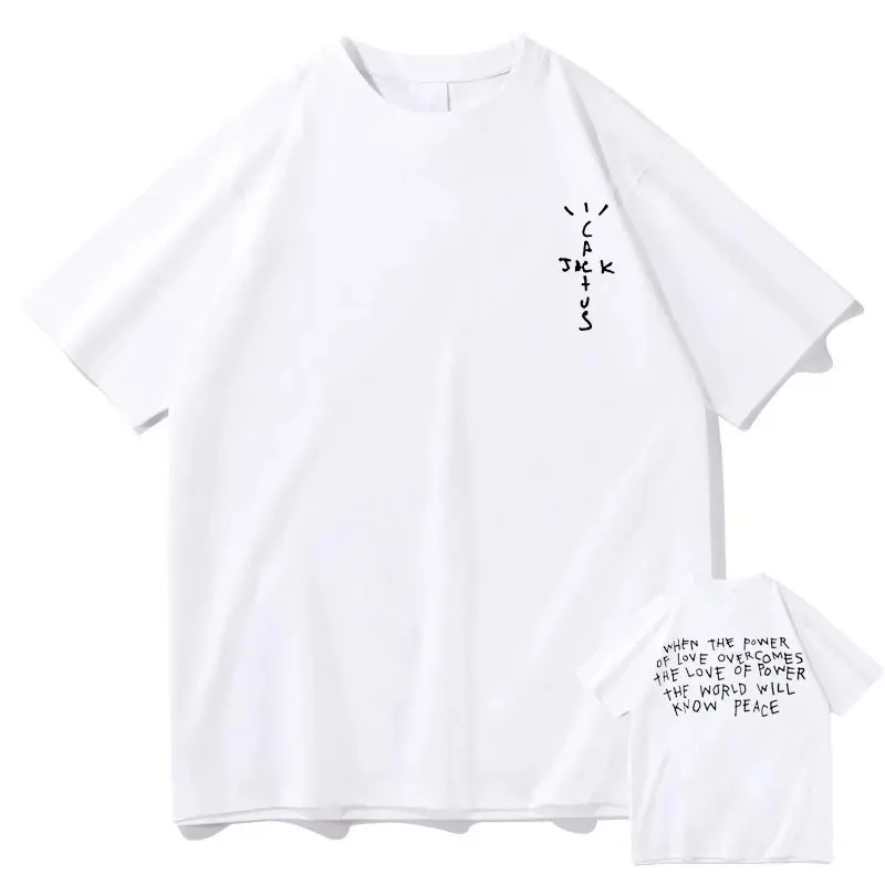 Cactus Jack Tee - ラッパーカクタスジャックグラフィックコットン Tシャツ男性ヒップホップ Tシャツファッション半袖 Tシャツ夏特大 Tシャツトップス