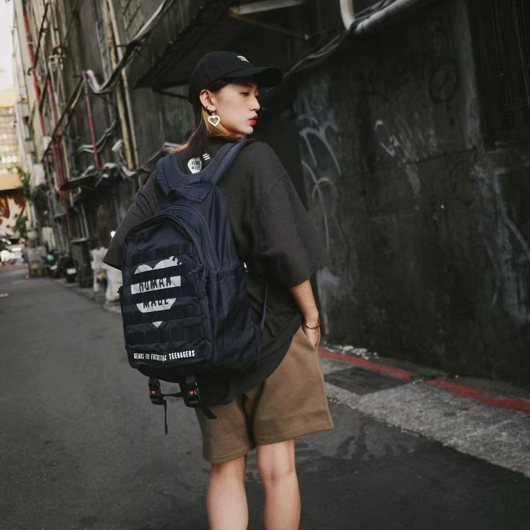 Streetwear Brand Backpack - HUMAN MADE ミリタリーバックパック トレンディブランド ミリタリーワークウェア ナイロンバックパック