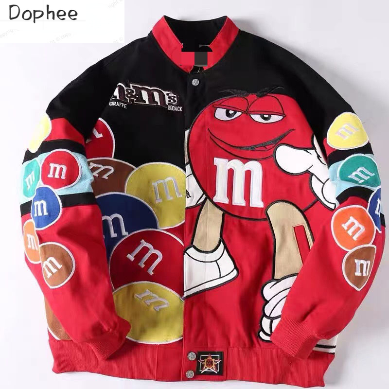 Streetwear Brands - 2025 アメリカンスタイルのトレンディなブランドのカップルの服ヒップホップ刺繍ジャケットルーズスタンドカラー野球ユニフォームストリートコート