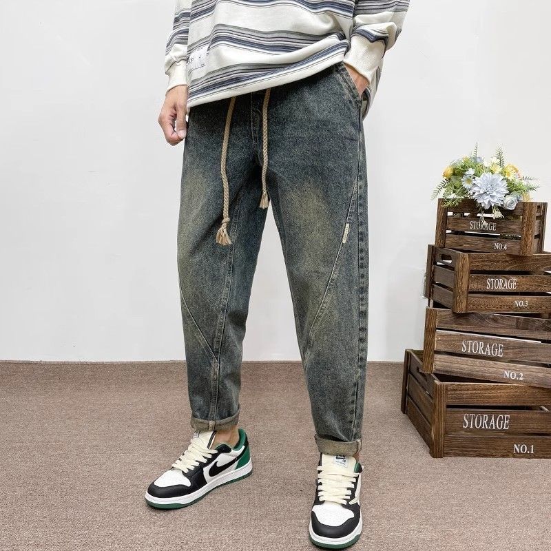 Streetwear Brand Jeans - 夏新オリジナルトレンディブランドレトロジーンズハーランメンズルーズ悪党ハンサムカジュアルパンツストリート男性カーゴパンツ男性