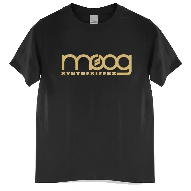 Streetwear Brand Marketing - 男性と女性のための黒のプリントコットンTシャツ,特大の半袖Tシャツ,ブランドのストリートウェア,ヒップホップトップス,ムーグシンセサイザー
