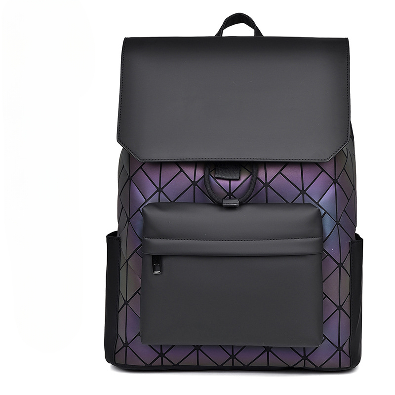 Streetwear Brand Backpack - 男性用ダイヤモンド型レーザー反射バックパック,学生用ランドセル,大容量,仕事に行く,トレンディなブランド