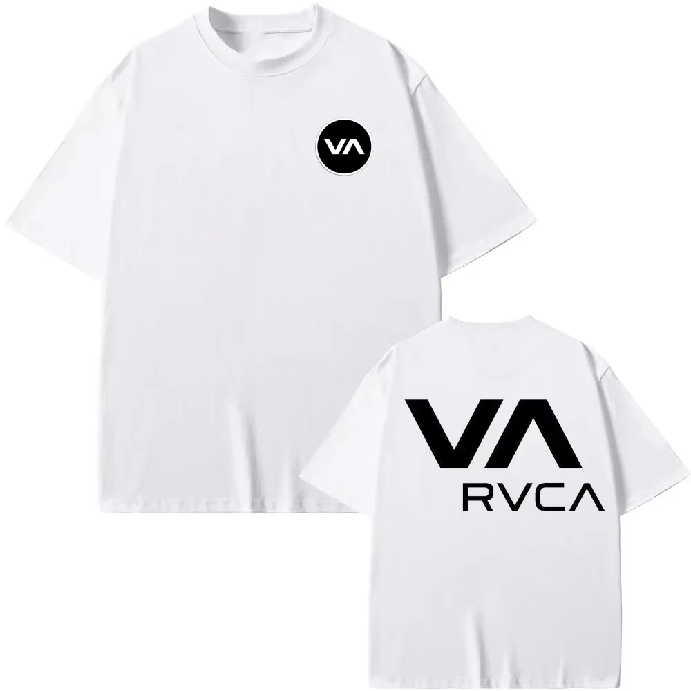 Streetwear Brand Marketing - RVCA Tシャツ黒 Tシャツ夏の綿 Tシャツ夏半袖ファッション男性女性デザインブランド Tシャツトップストリート服