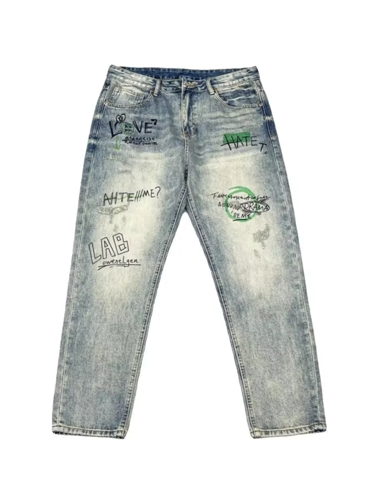 レトロアメリカンストリートウェアメンズルーズフィットストレー - Streetwear Brand Jeans のレビューと価格