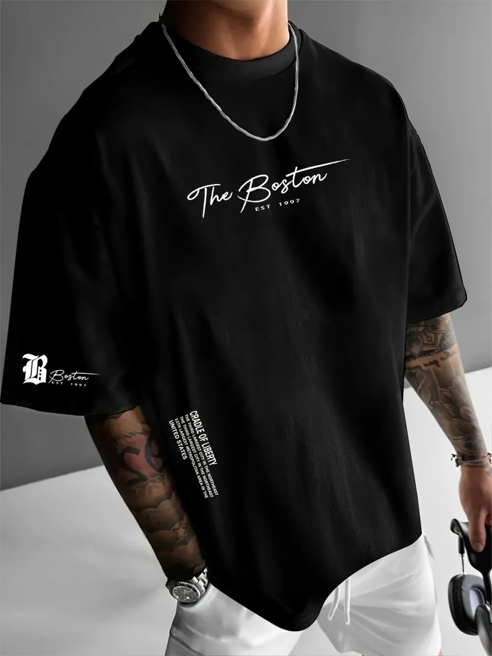 最新の高級メンズブランド、レタープリントTシャツ、100%純 - Streetwear Brand Marketing のレビューと価格