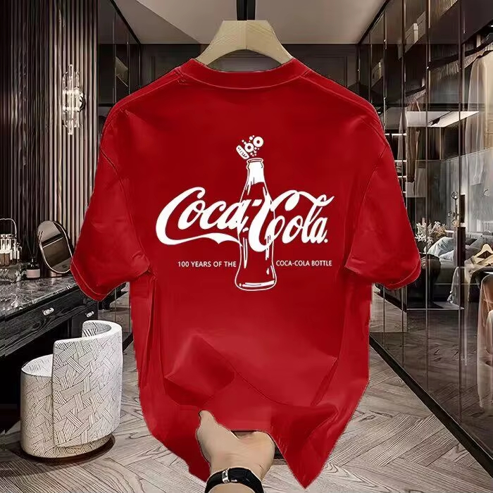 レッドクラシックソーダロゴトレンディストリートブランドTシャ - Streetwear Brand Red Logo のレビューと価格
