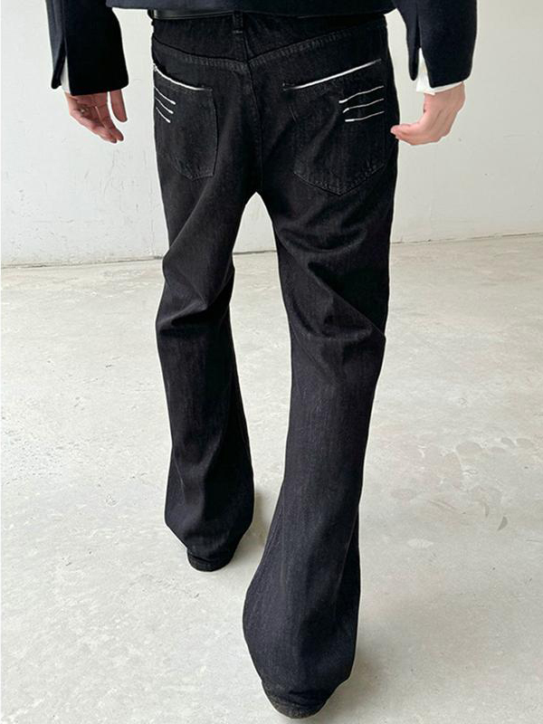 クリーンフィットアメリカンハイストリートスキニーフレアデニム - Streetwear Brand Jeans のレビューと価格