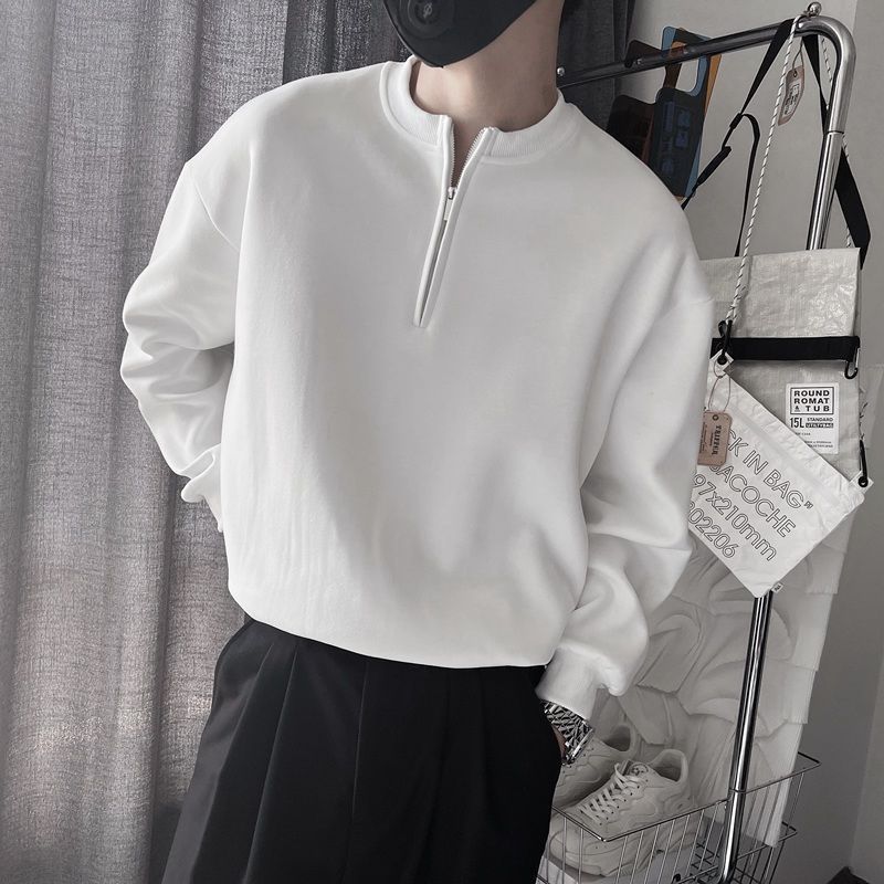 メンズ春秋スタンドカラーハーフジップパーカー　エッジの効いた - Streetwear Brand Niche のレビューと価格