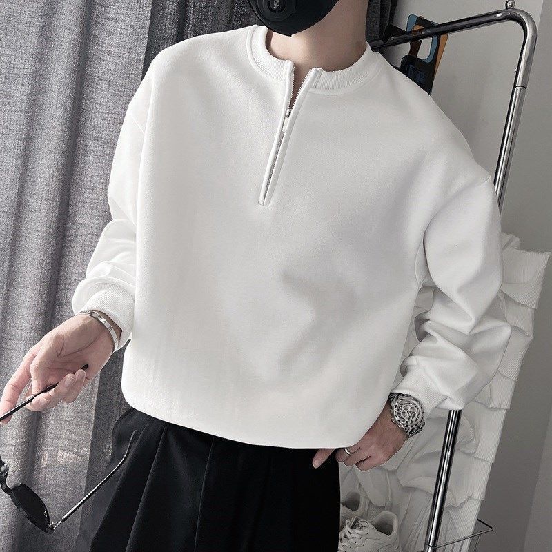 メンズ春秋スタンドカラーハーフジップパーカー　エッジの効いた - Streetwear Brand Niche のレビューと価格