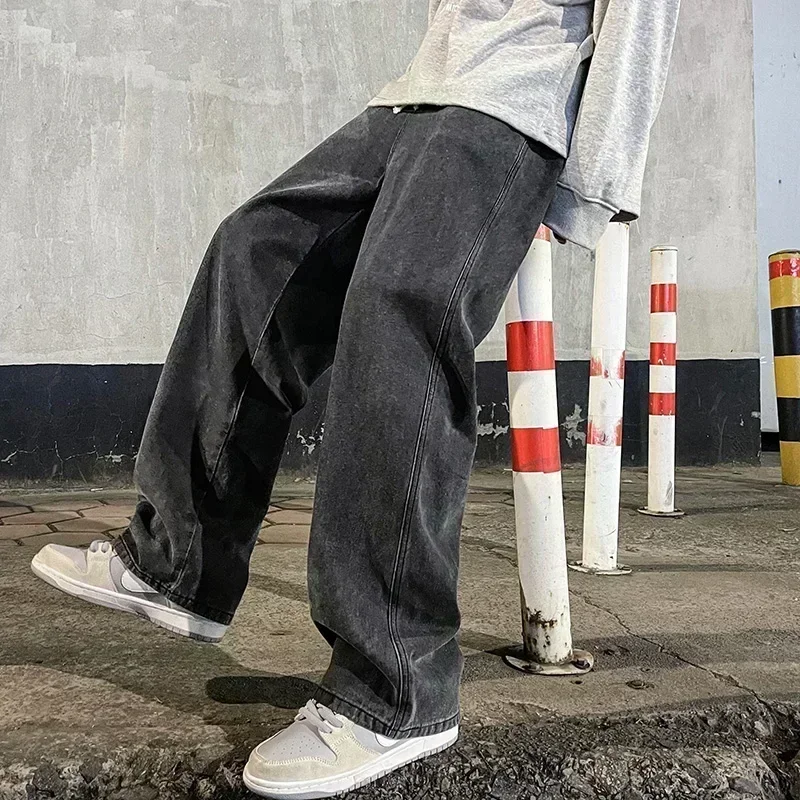 新しいストリートウェアルーズジーンズ男性韓国スタイルファッシ - Streetwear Brand Jeans のレビューと価格