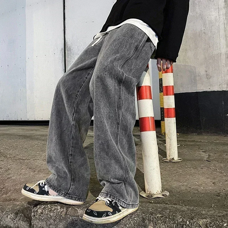 新しいストリートウェアルーズジーンズ男性韓国スタイルファッシ - Streetwear Brand Jeans のレビューと価格