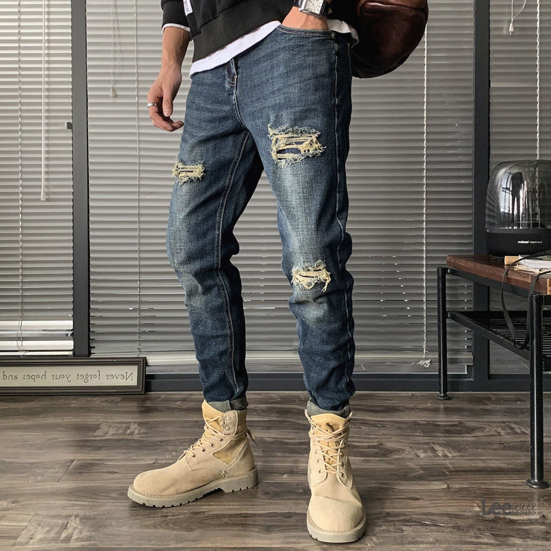 リップドジーンズメンズ秋の新韓国リップドストリートウェアカジ - Streetwear Brand Jeans のレビューと価格