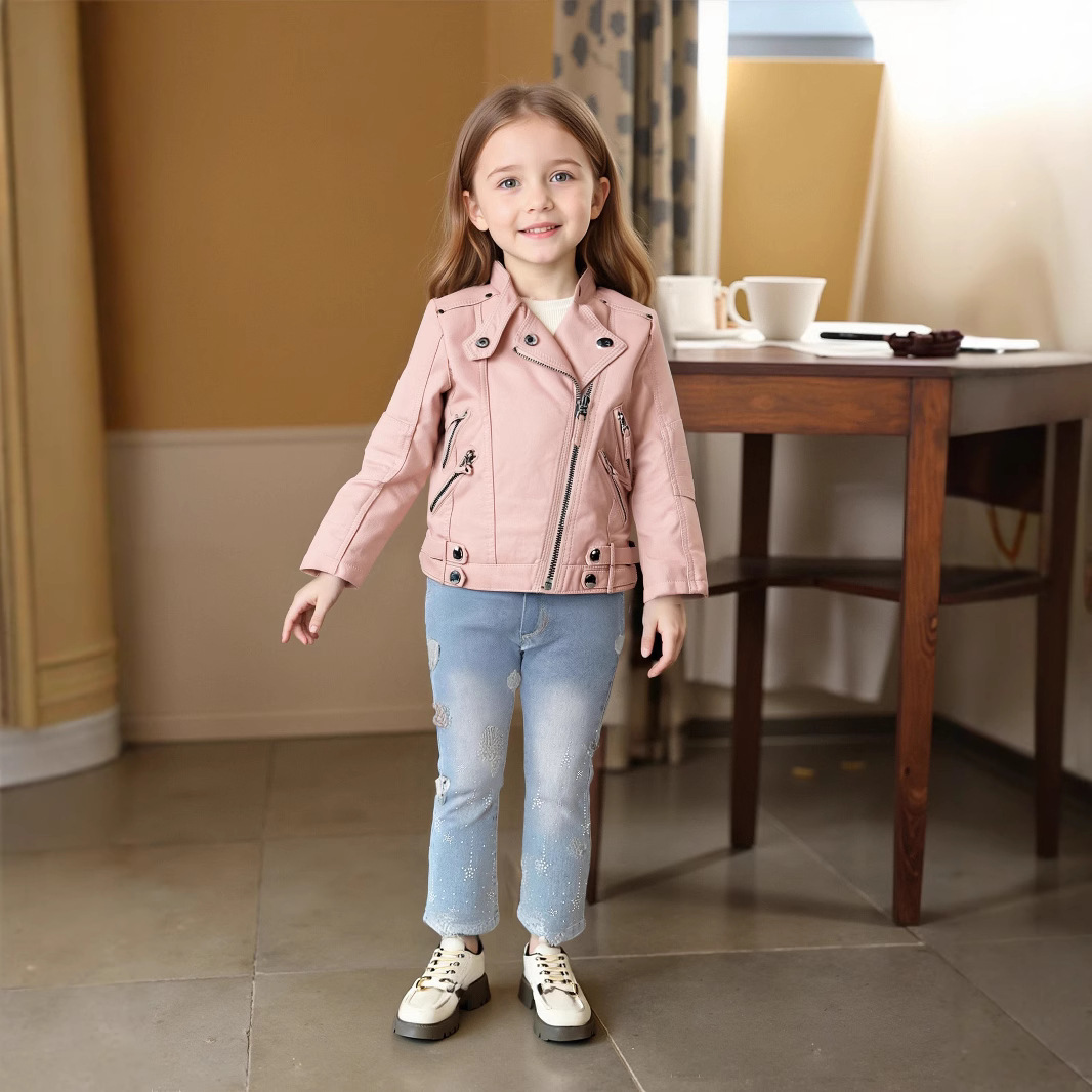 2-12Y 女の子クリスマスピンクレッドオートバイ Pu レ - Streetwear Brand Red Logo のレビューと価格
