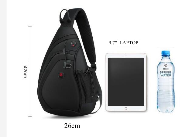 Kaka-男性用usb充電器付き大型チェストバッグ,男性用ク - Streetwear Brand Backpack のレビューと価格