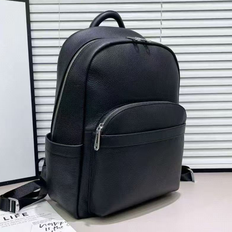 新しい高級ブランド本物の牛本革メンズ固体バックパック学生バッ - Streetwear Brand Backpack のレビューと価格