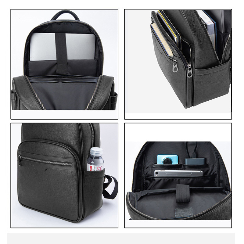 男性用本革バックパック,本物の天然皮革の学生用バックパック, - Streetwear Brand Backpack のレビューと価格