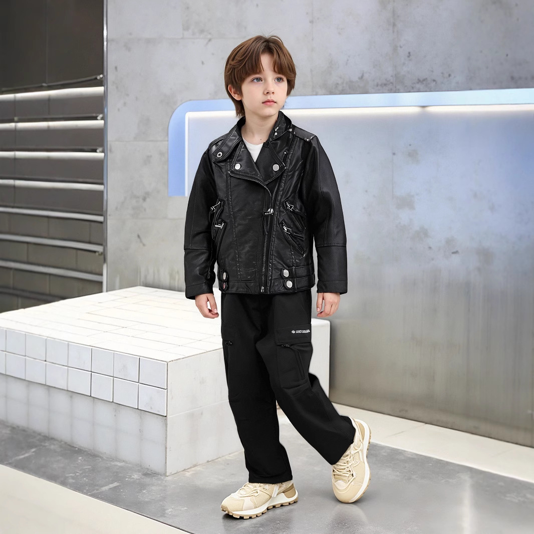 2-12Y 新年男の子女の子レッドロックオートバイ Pu レ - Streetwear Brand Red Logo のレビューと価格